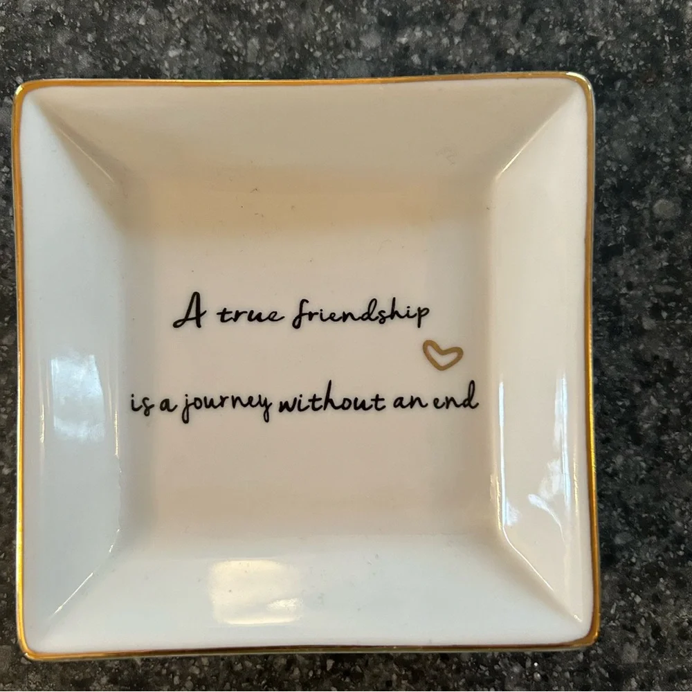 White and Gold Jewelry Dish